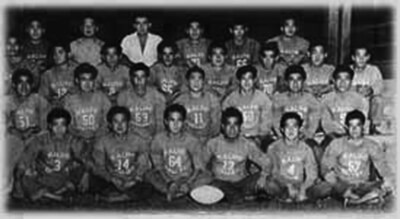 Kalihi Valley barefoot football league champions, 130-lb. class, 1944. (Photo courtesy Tokio Okudara.)