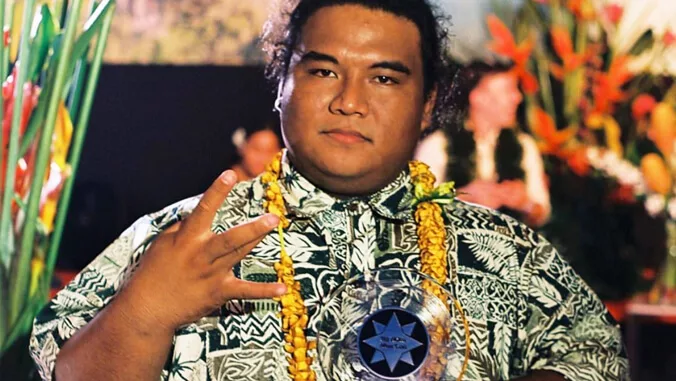 Punahele Kutzen holds his third Nā Hokū award